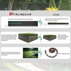 20ft. 6-Pack Galvanized Steel Landscape Edging - 40" L x 6" H Lawn Edging with 6 Stakes, Hammer-in Metal Garden Border for Landscaping, Lawn & Yard (Black) - Image 4