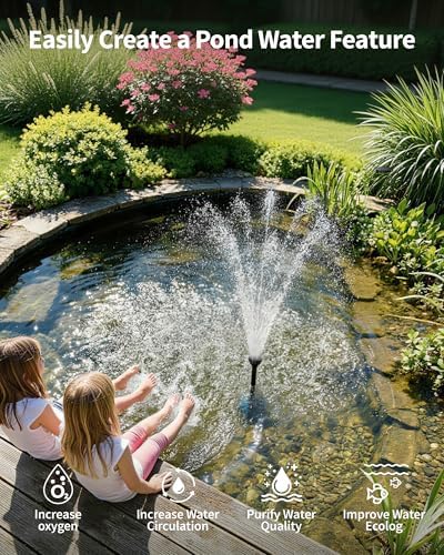 POPOSOAP Pond Pump with LED Lights, 660GPH Submersible Pump RGB Pond Filter System with Adjustable Height & Water Flow for Garden Pond Fish Tank Day & Night Pond Decoration -P1104D - Image 6
