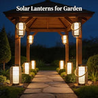 pearlstar Large Solar Powered Lantern Outdoor-Heavy Duty Metal Hanging Lights Decorative Solar Table Lamp Waterproof for Outside Patio Yard Garden Porch Tabletop Decor (Copper) - Image 3