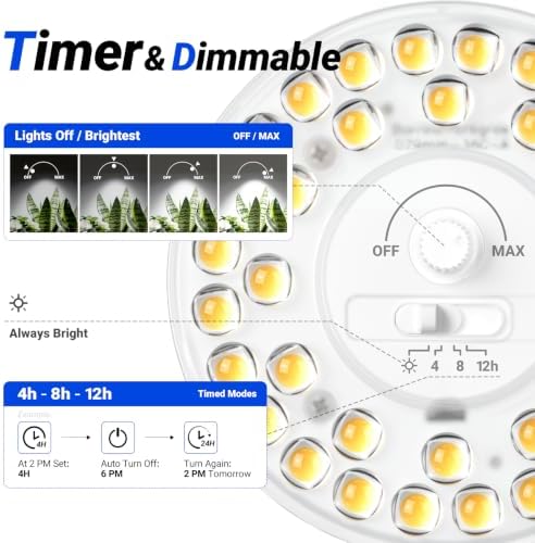 Barrina OG11A Grow Light Bulbs for Indoor Plant, 5000K 11W, 4 Packs, Black - Image 4