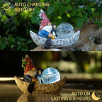 Rezpuao Garden Gnome Statue,Solar Gnomes Figurine,Outdoor Gnome Decor,Gnomes Decorations for Yard with Solar Light,Gnome Sculptures for Patio Lawn Ornaments - Image 4