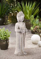 John Timberland Standing Buddha 32" High Gray Indoor-Outdoor Statue by JohnTimberland