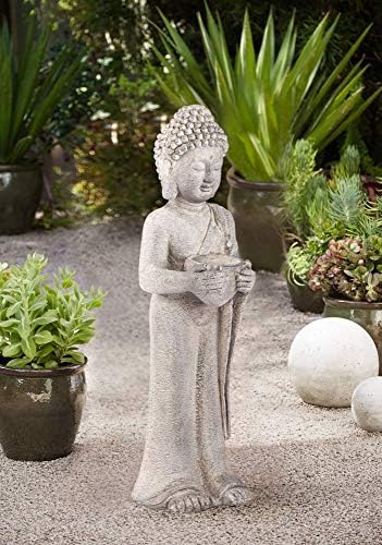 John Timberland Standing Buddha 32" High Gray Indoor-Outdoor Statue by JohnTimberland