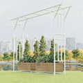 Flat Top Garden Arch Trellis 11FT x 9FT, Extra Large Garden Trellis for Climbing Plants Outdoor, 141.7in x 108in PE-Coated Metal Arbor Archway Trellis for Roses,Wisteria,Wedding,Patio Decoration White by TWIRA
