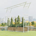Flat Top Garden Arch Trellis 11FT x 9FT, Extra Large Garden Trellis for Climbing Plants Outdoor, 141.7in x 108in PE-Coated Metal Arbor Archway Trellis for Roses,Wisteria,Wedding,Patio Decoration White by TWIRA