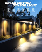 vighep 12 Pack Solar Fence Lights Waterproof, Motion Sensor Deck Lights Outdoor, Cold White LED Outside Lamp Wireless for Wall Yard Steps Stairs Garden - Brown - Image 2