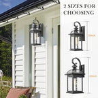 Darkaway Outdoor Lights Fixture Wall Mount, Exterior Wall Light with Water Ripple Glass Waterproof Black Outside Wall Sconce for House Porch Hallway Garage - Image 5