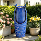 Autodaya 33" Vase Ceramic Outdoor Water Fountain with Lights and Birds - Image 2