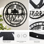 Personalized Happy Place Metal Sign, Custom Anniversary Wedding Gift for Couples, Metal Couple Sign with Names and EST Year, Metal Wall Decor for Home Porch Living Room Bedroom, Housewarming Gifts New Home - Image 4