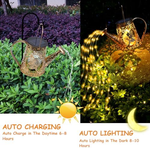 2 pack Solar Watering can with Lights,Fairy Pattern +Hummingbird Pattern - Image 4