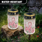 Poceacles Cemetery Candle Grave Lights Outdoor Waterproof Decoration Pathway Lights Garden Solar Candle for Garden Lawn Decor, Pink Ribbon Floral Butterfly, Set of 4 - Image 6