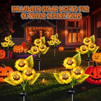 Halloween Decorations Outdoor, 3 Pack Solar Scary Skull Sunflowers Lights,Waterproof Solar Flowers Lights Garden Decor for Halloween Yard Patio Lawn Party Decor - Image 6