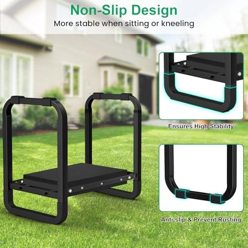 TomCare Garden Kneeler and Seat, 11.14" Kneeling Pad Sturdy Garden Bench - Image 4