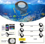 T-SUN Pond Lights LED Underwater 16M Colors with App and Remote 6 Pack - Image 2