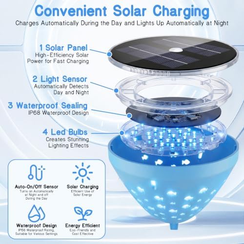 Pool Lights for Above Ground Pools, Solar Floating Pool Lights With IP68 - Image 5
