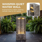 39" Outdoor Water Fountain, Modern LED Water Wall Fountain Resin - Image 3
