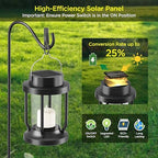 Solar Lantern Outdoor & Indoor Use – Hanging Solar Lights with Realistic Flickering Flameless Candle, Weatherproof for Gardens, Patios, Trees, and Lawns (Black, 4 Pack) - Image 4