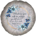Magnolia Garden 10-Inch Matthew 21:22 Scripture Decorative Stepping Stone – Ask in Prayer Resin Garden Tile – Blue Floral Religious Outdoor Accent by DicksonsGifts