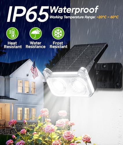 LETMY Solar Lights Outdoor Waterproof IP65, 6 Pack Solar Spot Lights Outdoor With 14 Big LEDs, 2-in-1 Wall Lights & 2 Modes Solar Powered Landscape Spotlights for Garage Pathway Yard Decor Garden Gift - Image 5