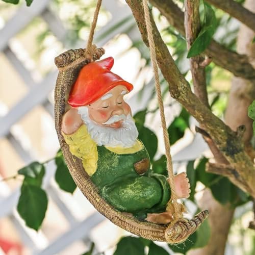 TERESA'S COLLECTIONS Green Garden Gnomes Statues for Garden Decor 8" - Image 5