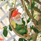TERESA'S COLLECTIONS Green Garden Gnomes Statues for Garden Decor 8" - Image 5