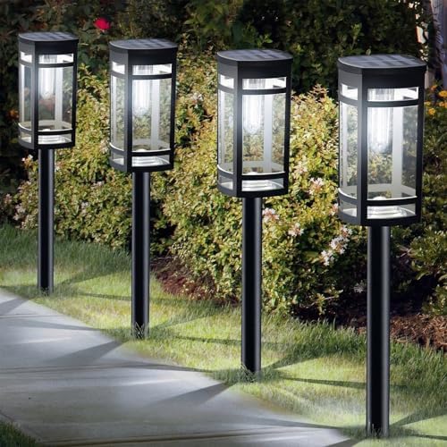 EXCMARK 12 Pack Solar Pathway Lights Outdoor Waterproof, Cool White by ExcMark