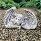 OLOMA Sleeping Winged Gargoyle Cement Sculpture Fantasy Gothic Garden Statue Mythical Creature Concrete Lawn Ornament Handcrafted Outdoor Decor Yard Art Garden Stone Weather Proof Figure by OLOMA