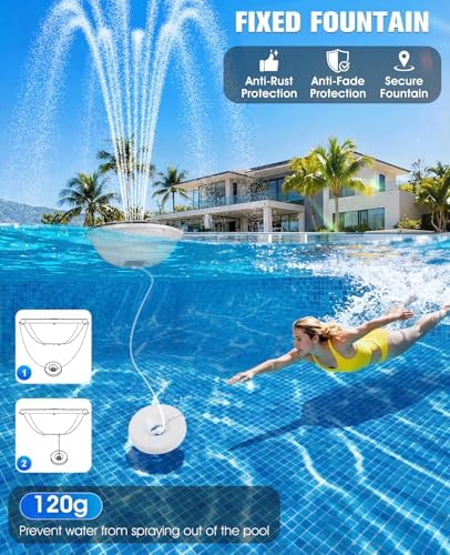 2PKS Solar Pool Fountains with Light Show,Large Solar Pool Water Fountain - Image 7
