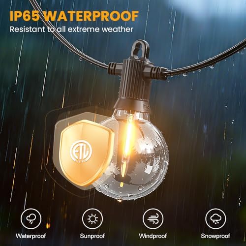 G40 LED Outdoor String Lights, 240FT Waterproof IP65 Hanging Patio Lights - Image 3