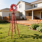 Outvita 8FT Red Metal Ornamental Windmill Weather Vane - Image 5
