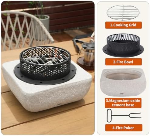 Table Top Firepit Mini Small Safer Burning Wood Pellet Fire Pit (Square Groove) - Image 5