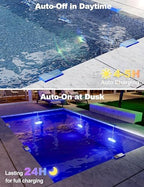 Solar Pool Lights for Above Ground Pools,IP68 Pool Solar Lights 4 Pack Blue - Image 3