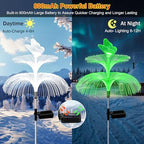 4 Pack Solar Garden Lights, Gardening Birthday Gifts for Mom Grandma Women, Waterproof 7 Color Changing Jellyfish Light with Butterfly Solar Flower Lights for Outdoor Pool Yard Garden Decor - Image 4