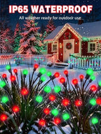 Christmas Decorations Outdoor Solar Firefly Lights 8 Pack Red and Green - Image 3