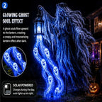 Halloween Soul Harvester Animated Solar Powered Garden Light,Halloween Ghost Yard Light, Solar Witch and Glowing Soul Stake, for Lawns, Gardens, Porches, Walkways and Seasonal Outdoor Displays (D) - Image 4