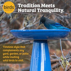 Birds Choice Ohio Stoneware Pedestal Bird Bath | 22" x 17" | Summer Green - Image 2