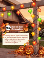 Fall Decor String Lights, 12FT 20 LED Thanksgiving Leaf Lights Plug in - Image 4