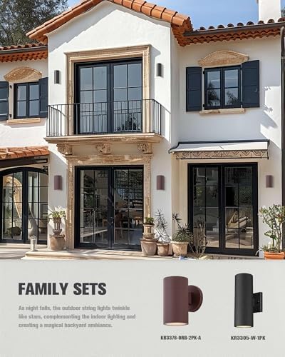 Ken & Ricky Modern Aluminum Outdoor Wall Sconce Lights,Brown Color,2 Pack - Image 7