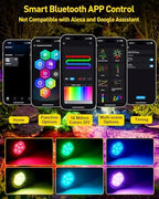 T-SUN Colored Pond Lights LED Underwater with APP and Remote Control 6 Pack - Image 3