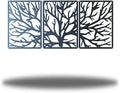Riverside Designs 3 Panel Tree | Large Metal Art Sectioned Steel Decor | Made In USA | Multiple Sizes and Colors (Black, 30") by Allyoursteeld%C3%A9corneeds