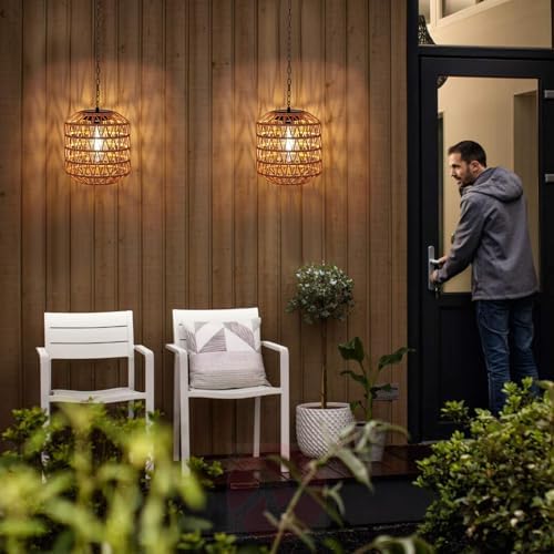 Livinlarge Solar Pendant Lights Outdoor,Hanging Lanterns with Edison Bulb - Image 4