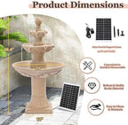 MAGIC UNION 48.4" Outdoor Solar Water Fountain,Italian Roman Style,Natural - Image 2