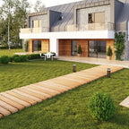 24FT Wooden Garden Pathway Walkway Outdoor Roll Walkway Pavers Patio Floor Outside Stepping Stones Roll Out Decorative Garden Non-Slip Patio Path Boardwalk Road Floor for Backyard Beach Wedding Party - Image 2