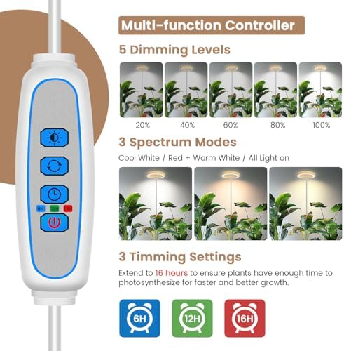 Kullsinss 6.3in Grow Lights for Indoor Plants, Full Spectrum Plant Light - Image 5