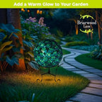 Briarwood Lane Everyday Gazing Ball 10x10 Blue and White Scalloped Solar LED Gazing Ball - Image 3