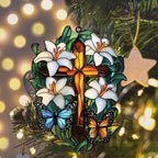 Floral Cross Acrylic Suncatcher - Image 6