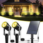 T-SUN Solar Spot Lights Outdoor, Dual Head Solar Spotlights, Warm White by T-SUN