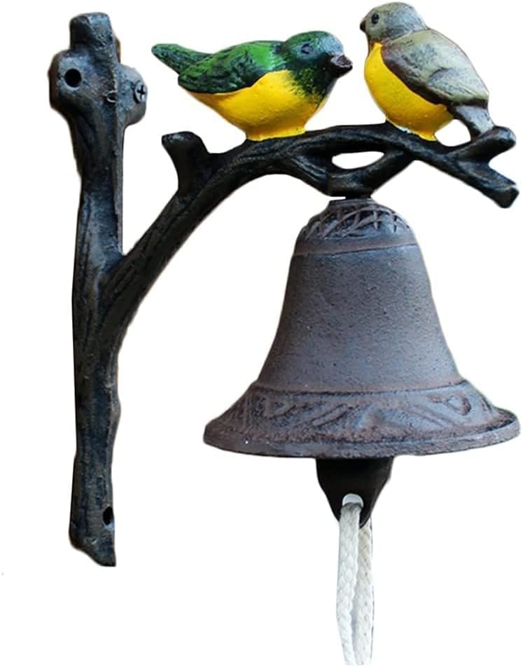 Garden Decoration Dinner Bells Cast Iron Doorbell Wall Bell Hanging Bell Front Door Doorbell (Black 20 * 17.2 * 10cm) by Unknown