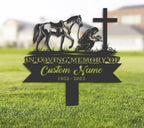 Personalized Memorial Plaques for Outdoors Cowboy Praying at Cross Grave Marker Metal Garden Stakes Cowboy Memorial Gifts Sympathy Gifts for Loss of Loved One (Cowboy) - Image 2
