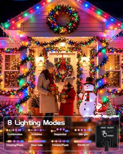 OZS 6 Pack 480 LED Solar String Lights Outdoor Waterproof, Multicolor - Image 3